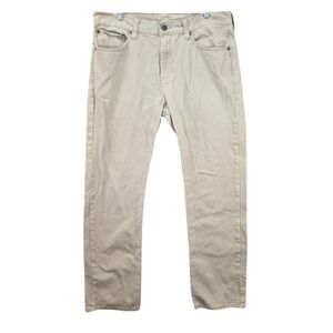Bull‎ Head Gravels Slim Men's Jeans Size 36x32 Straight Leg Beige Preppy Casual
